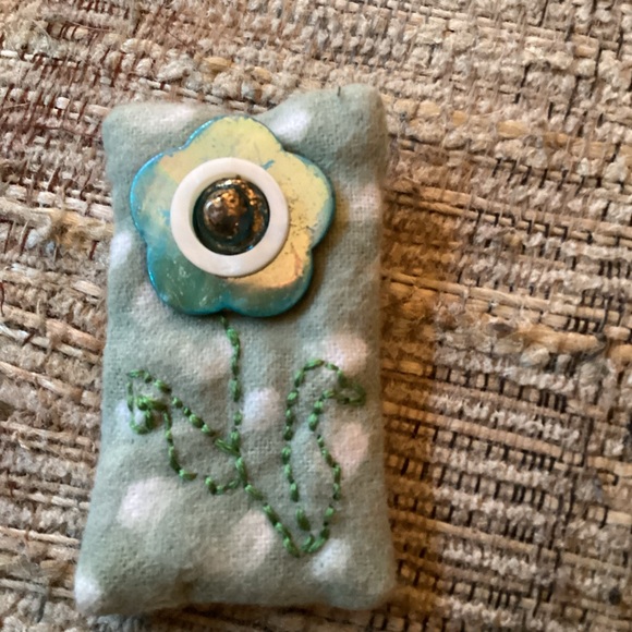 Green Handmade Brooch with Whimsical Design - Picture 1 of 7